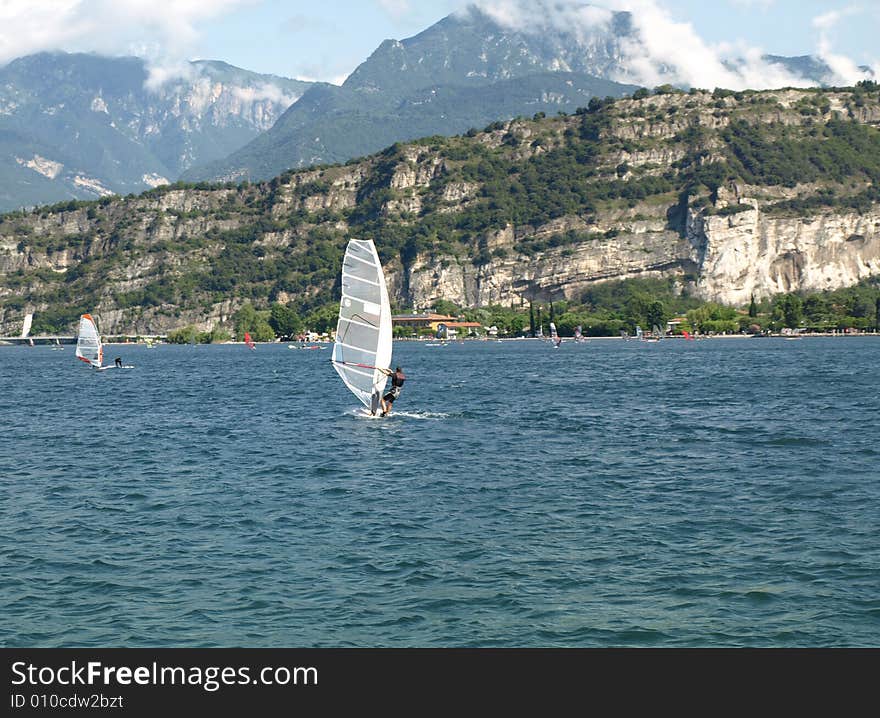 Surf on Torbole - Garda lake - Italy. Surf on Torbole - Garda lake - Italy