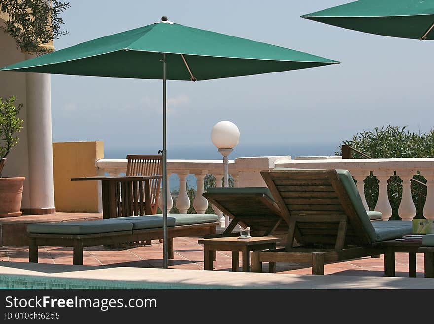 Poolside at bormes les mimosas.