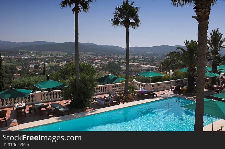 Poolside At Bormes Les Mimosas.