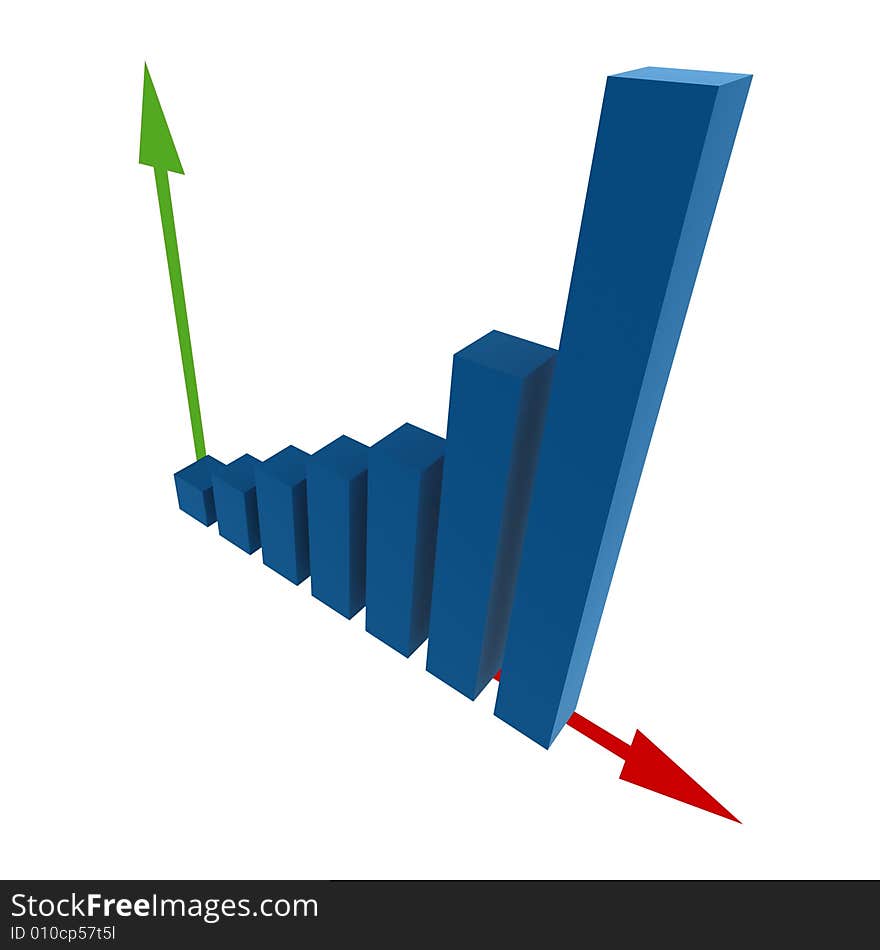 Statistics - 3d isolated multicolor diagram. Statistics - 3d isolated multicolor diagram