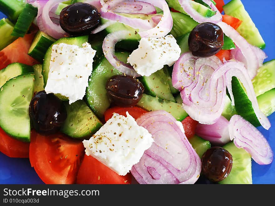 Mediterranean salad close up