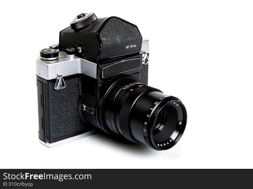 Medium format camera isolated over white