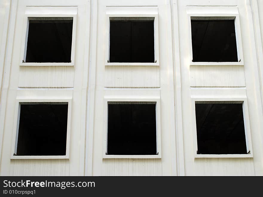 Undeveloped windows in the office building