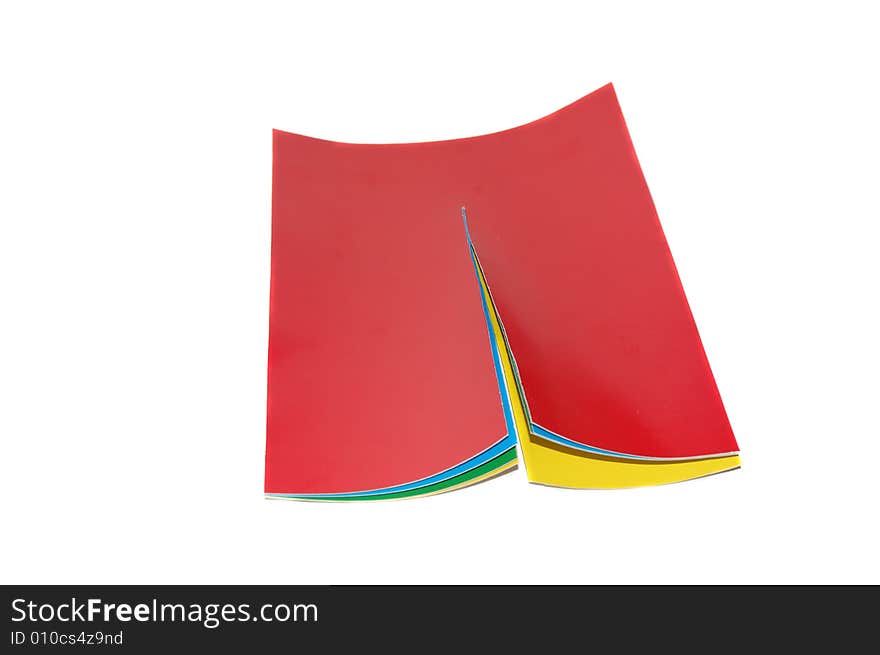 Color paper isolated on a white background