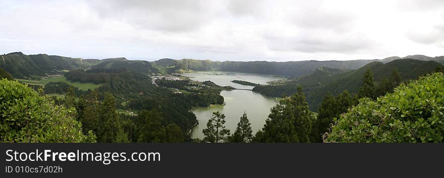 Panoramic image of sete cidades