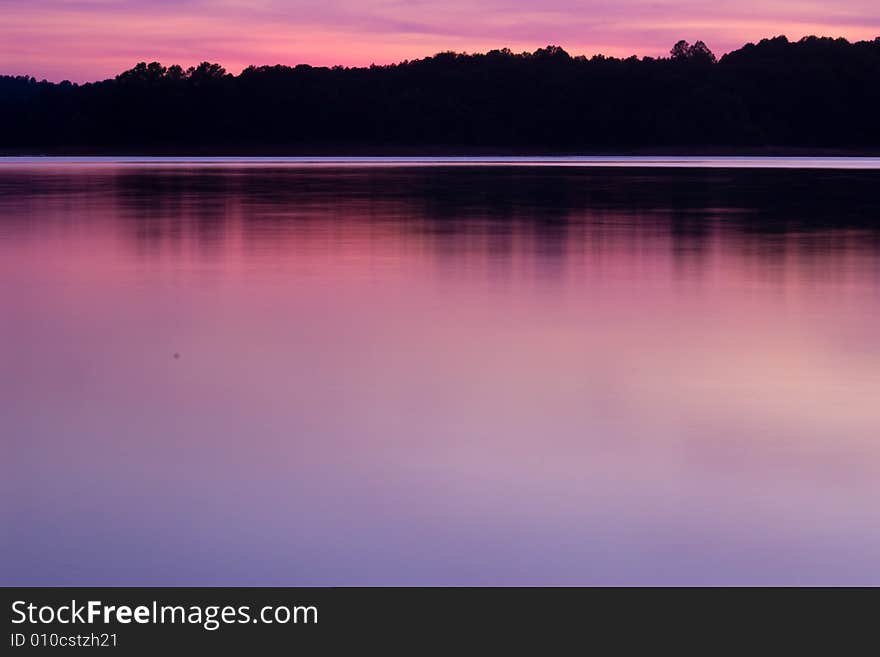 Beautiful sunset over the lake