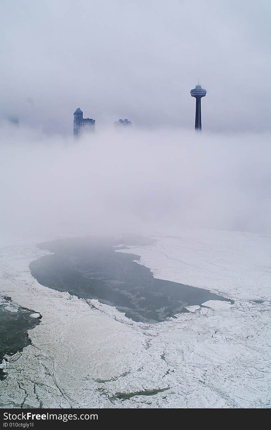 Frozen Niagara Fall in the winter