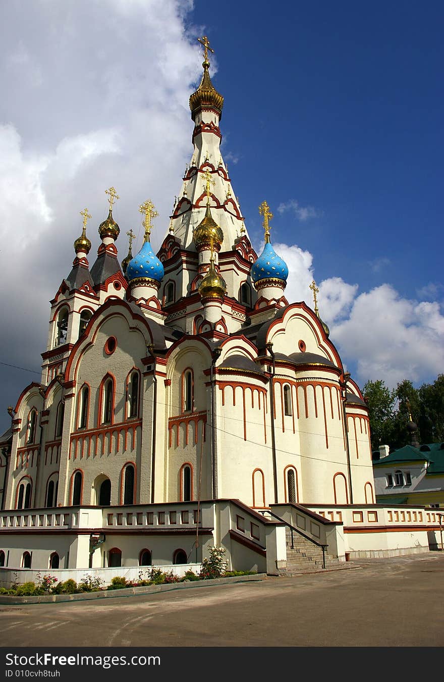 The Temple of Kazanskii Icon in Dolgoprudnii town in the suburb of Moscow. The Temple of Kazanskii Icon in Dolgoprudnii town in the suburb of Moscow