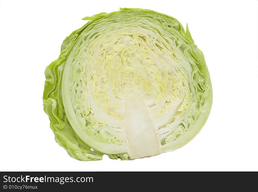 Green cabbage isolated on white background