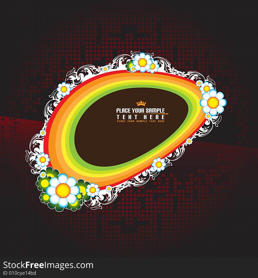 Floral banner on the dark background