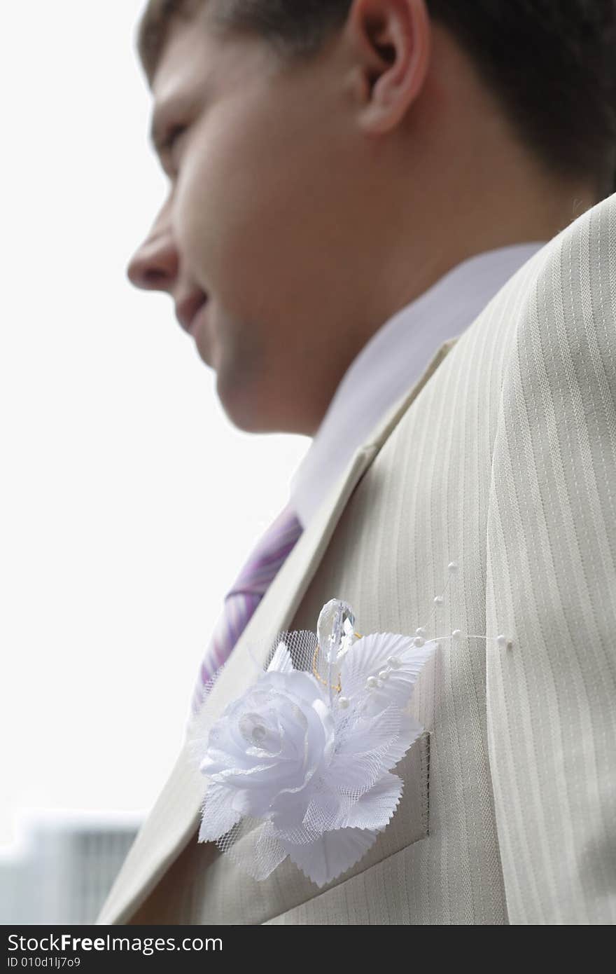 Handsome man in wedding suite