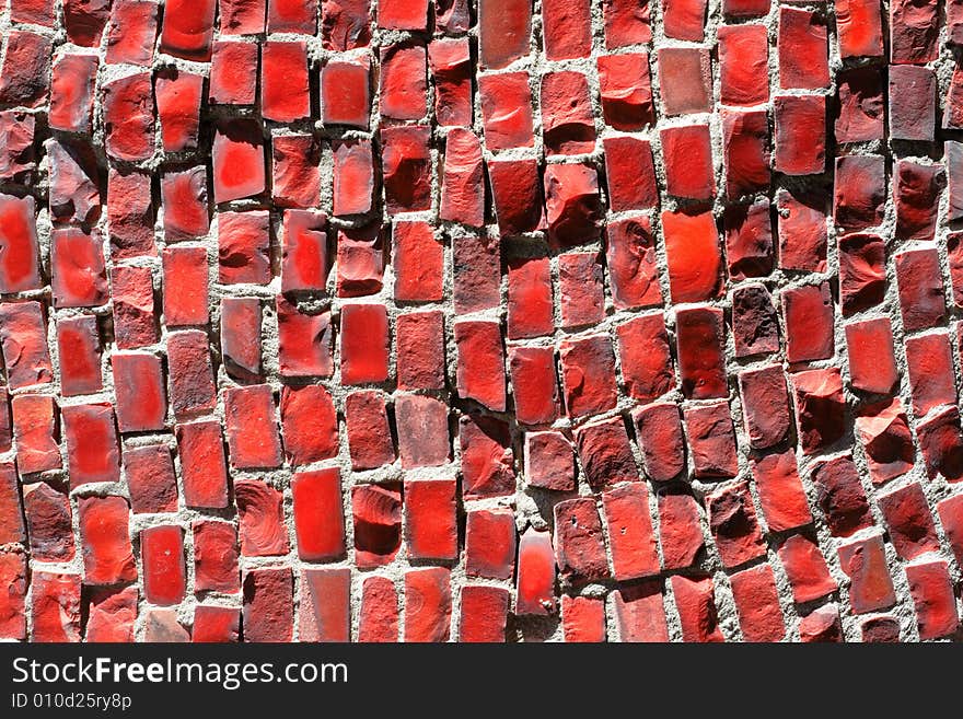 Red ceramic decorative tile