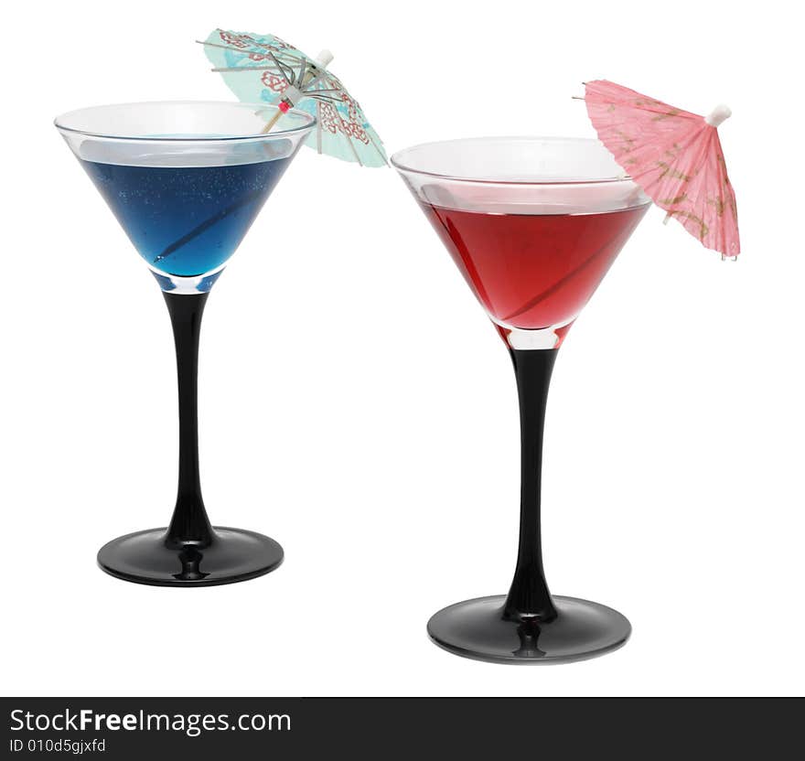 Two Cocktails With Umbrellas