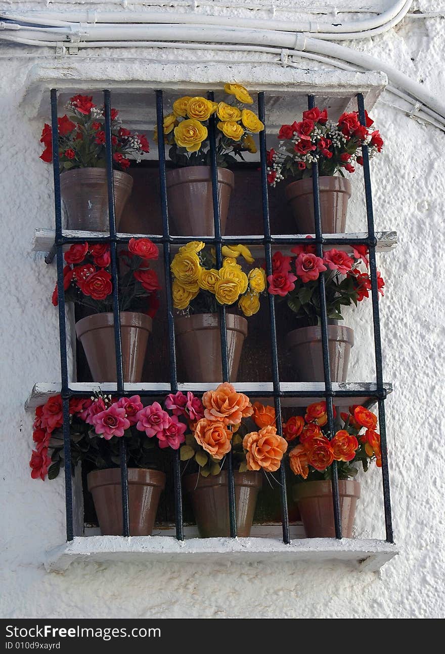 Window bars and garnish with flowers