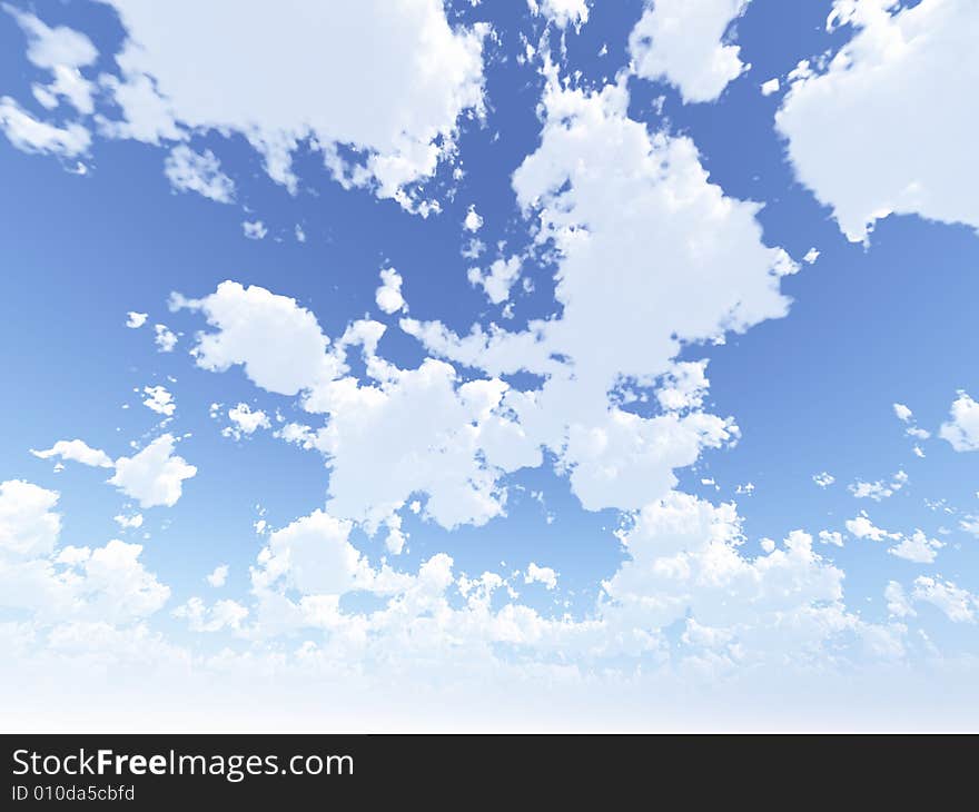 Beautiful summer cloudscape. 3d image. Beautiful summer cloudscape. 3d image