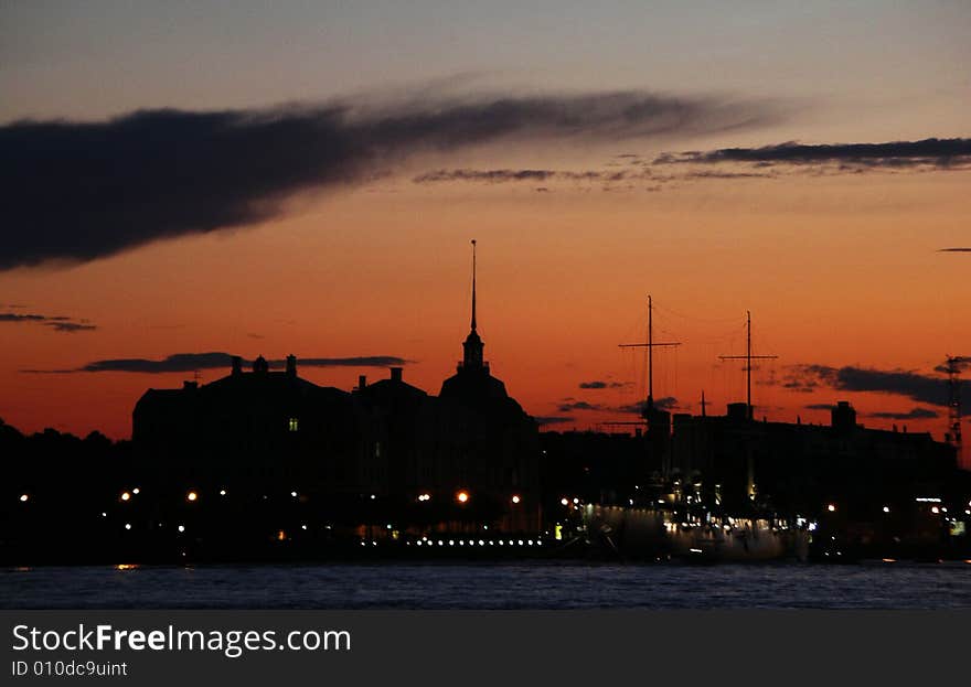 Night landscape in Saint-Petersburg