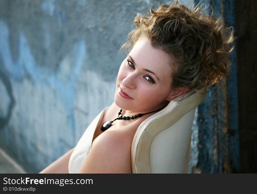 A close up of a young bride. A close up of a young bride