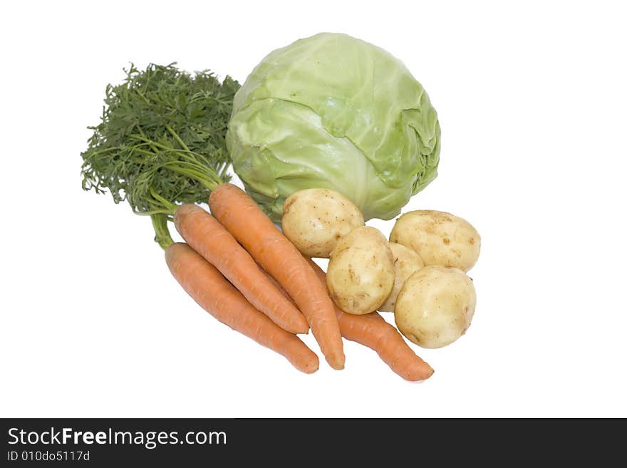 Vegetables isolated on white background