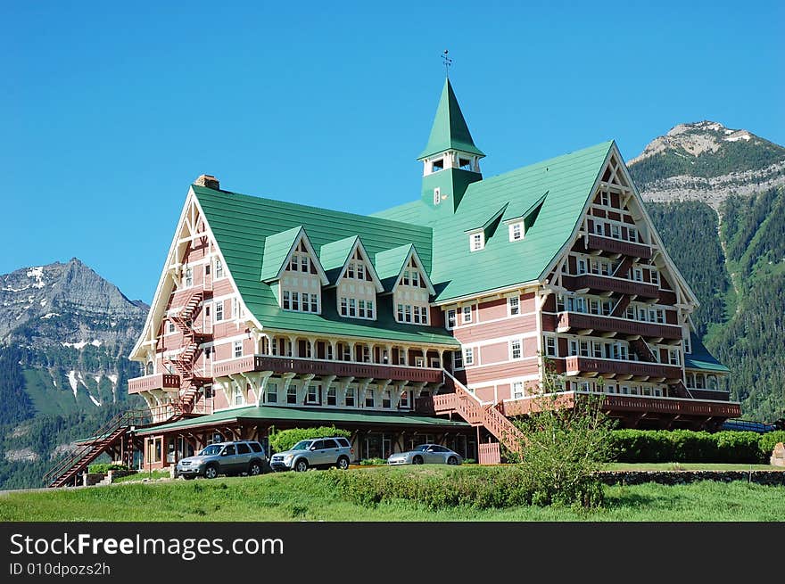 The historic prince of wales hotel in waterton lake national park, alberta, canada. The historic prince of wales hotel in waterton lake national park, alberta, canada