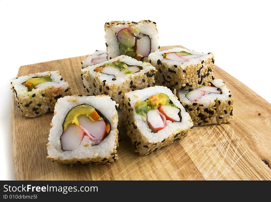 Bread-board With Sushi Slices