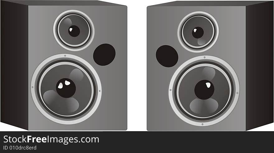 Two big loudspeakers -  illustration