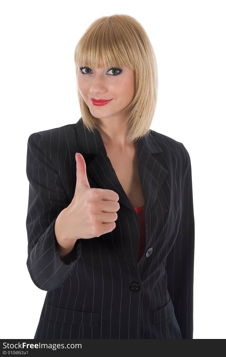 Expressive woman on white background