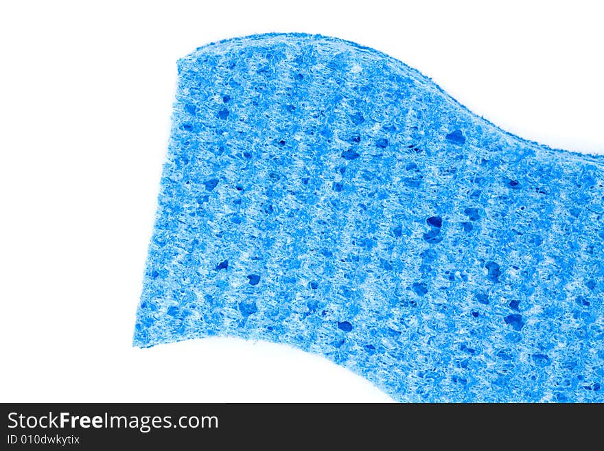 Wavy Blue Sponge on a White Background. Wavy Blue Sponge on a White Background