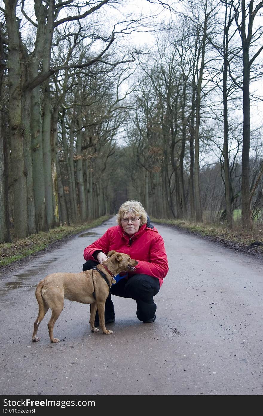 Elderly female with her dog