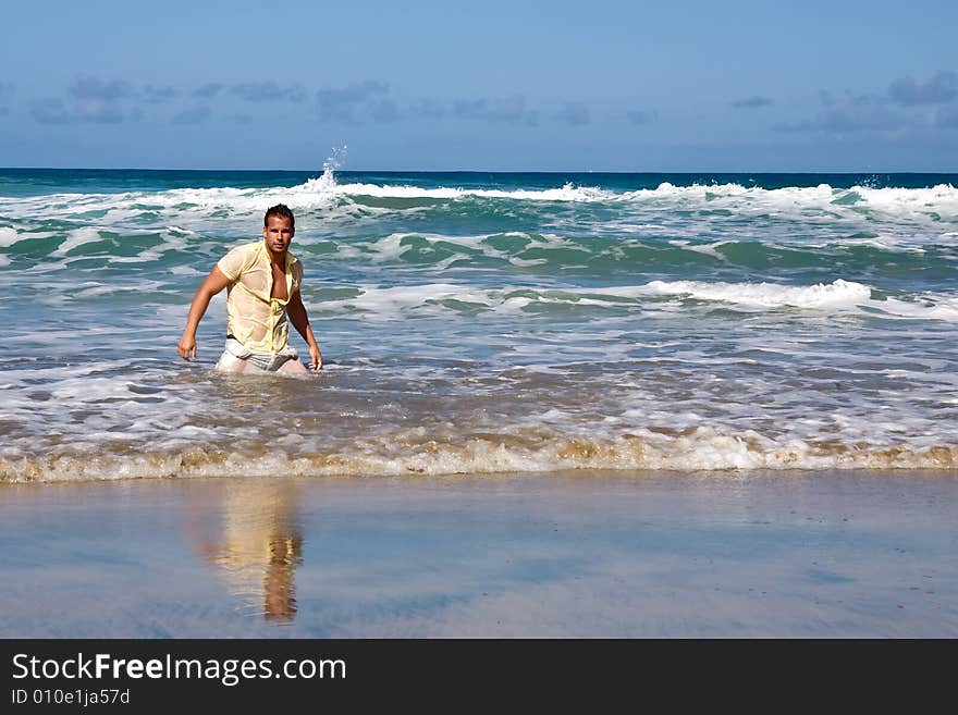 Young on beach