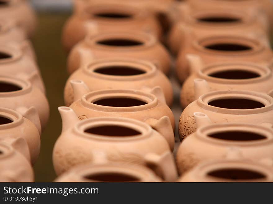 Unfired tea pots