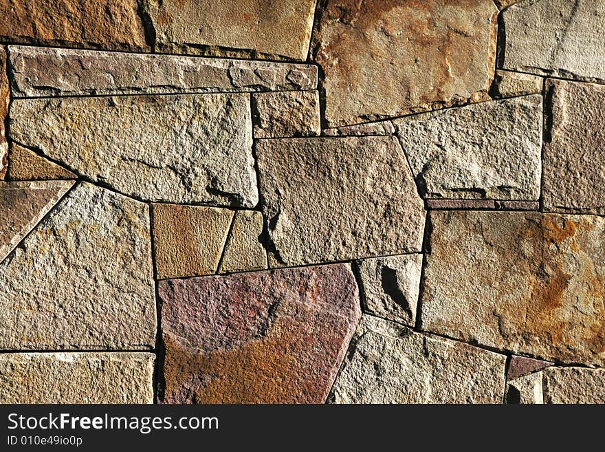 Colourful Stone Wall Pattern, Large Stones With Gaps, Background. Colourful Stone Wall Pattern, Large Stones With Gaps, Background