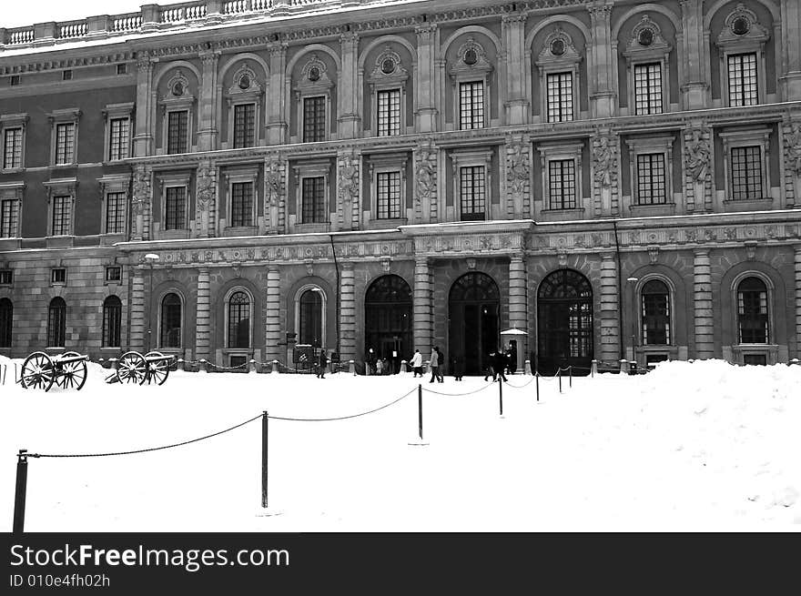 Royal castle in Stockholm, Sweden during winter. Royal castle in Stockholm, Sweden during winter