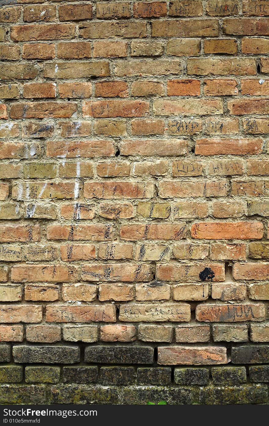 The image of an orange brick wall