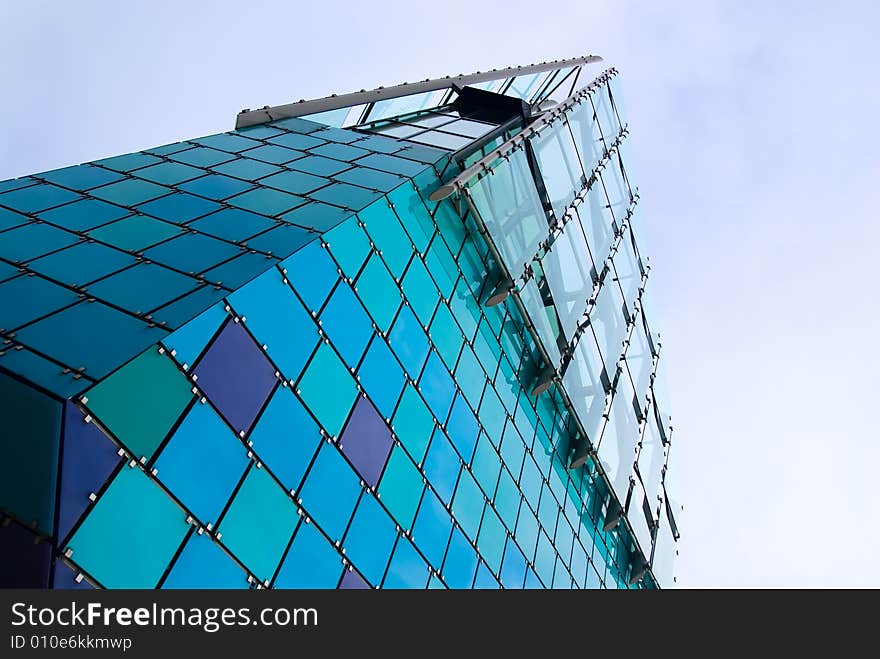 Abstract architecture view. Glass, plastic and metal constructions.