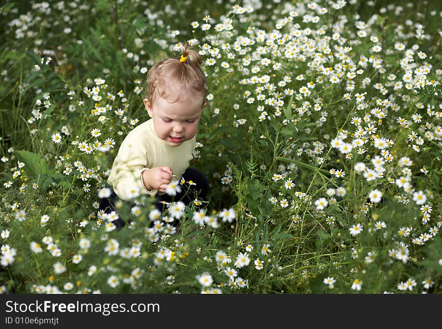 Girl with white flowers