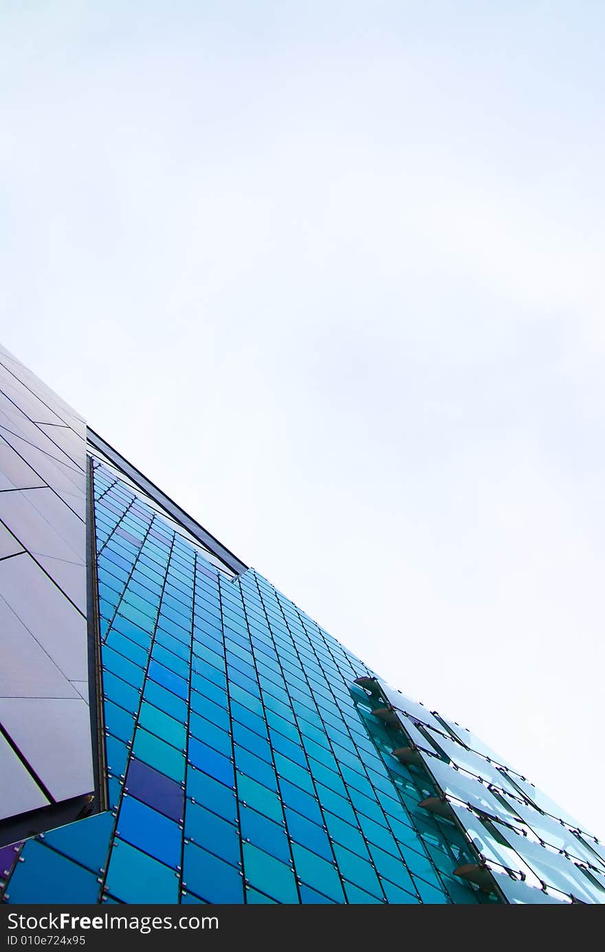 Abstract architecture view. Glass, plastic and metal constructions.