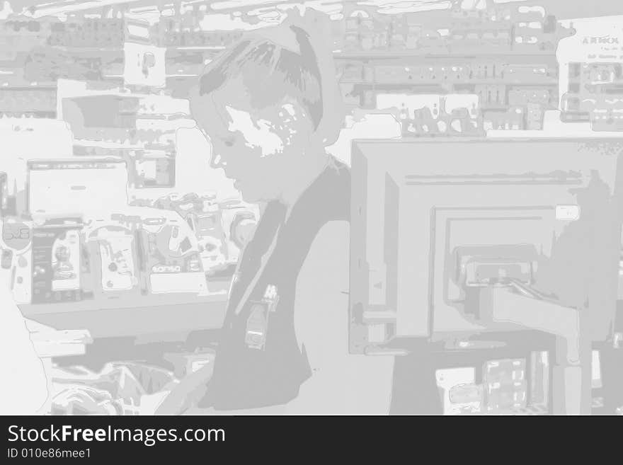 Abstract background of a cashier