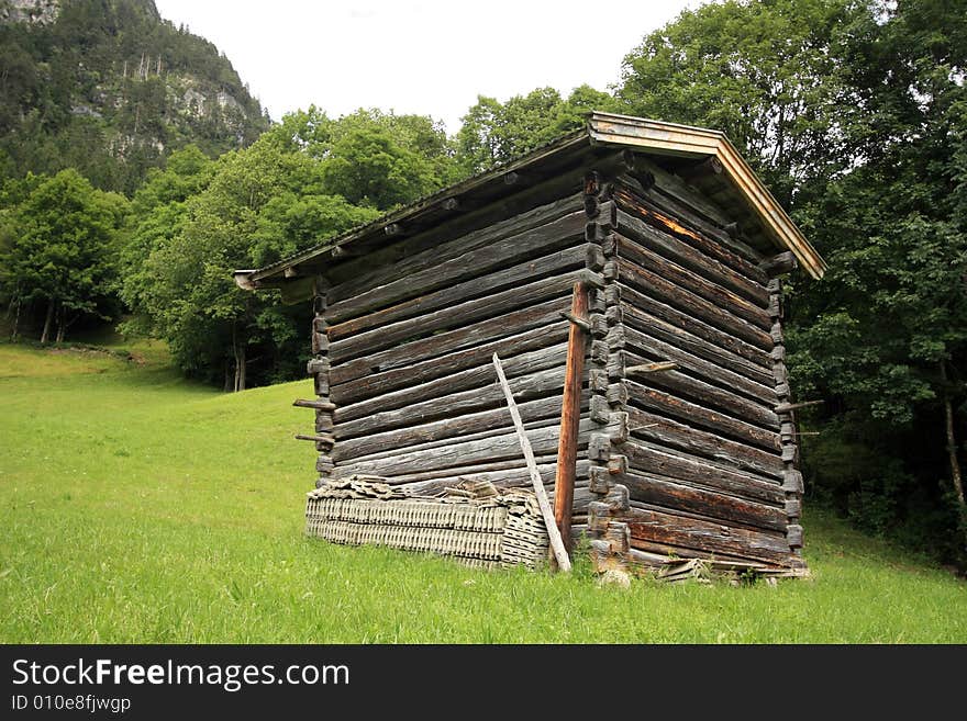 a hut in the tiroler alps. a hut in the tiroler alps