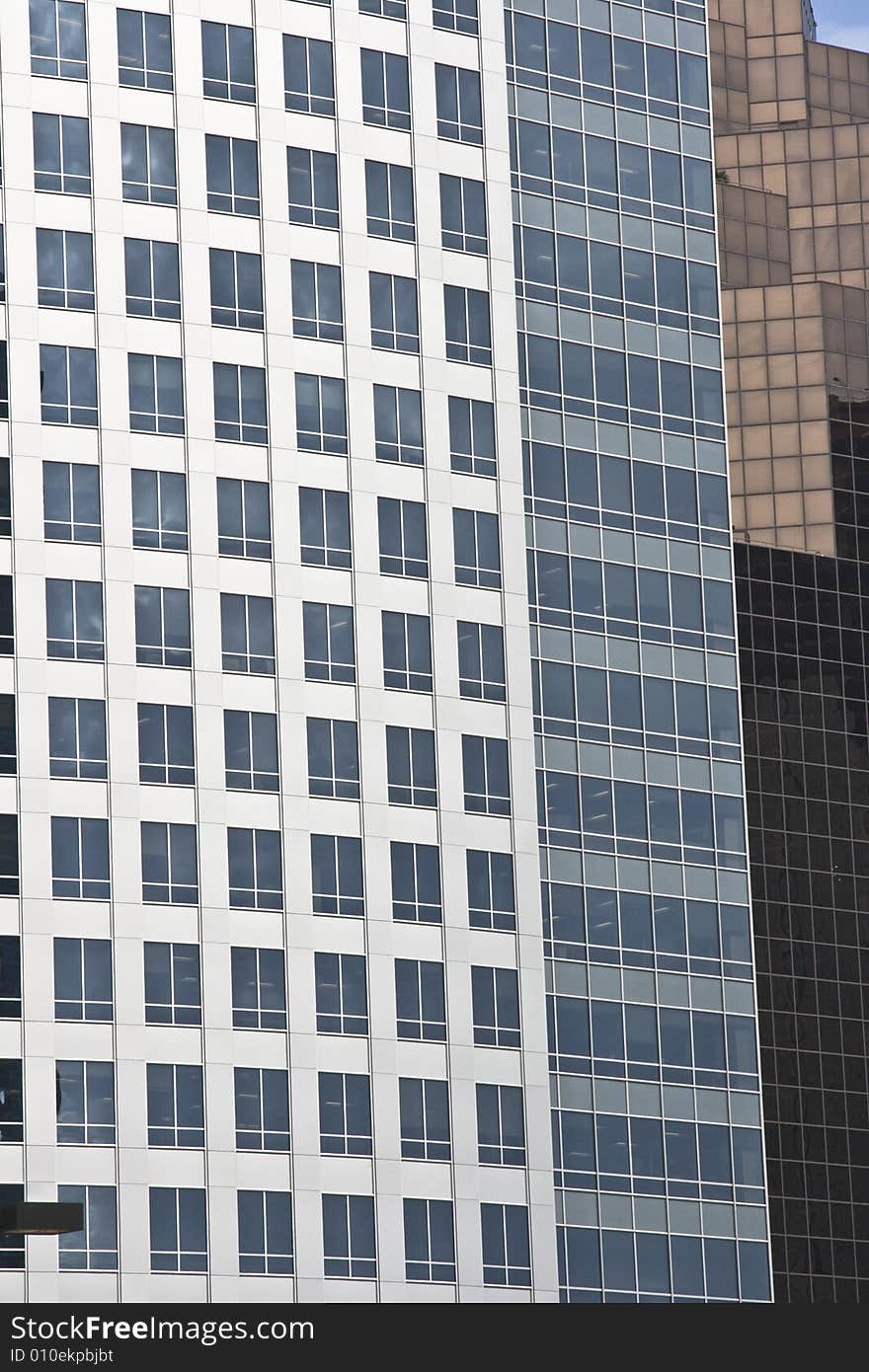 Three corporate skyscrapers downtown