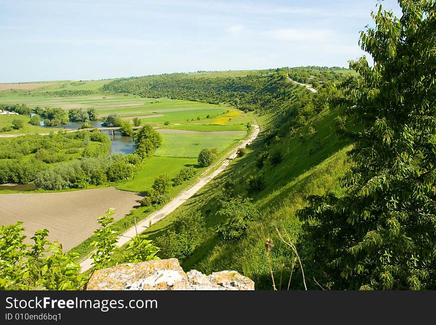 Landscape with road and river