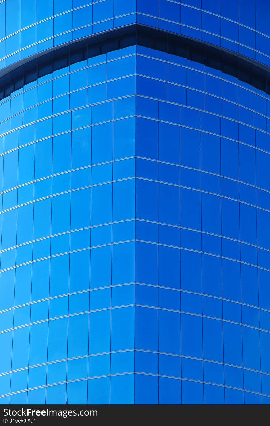 Blue windows in an office building. Blue windows in an office building