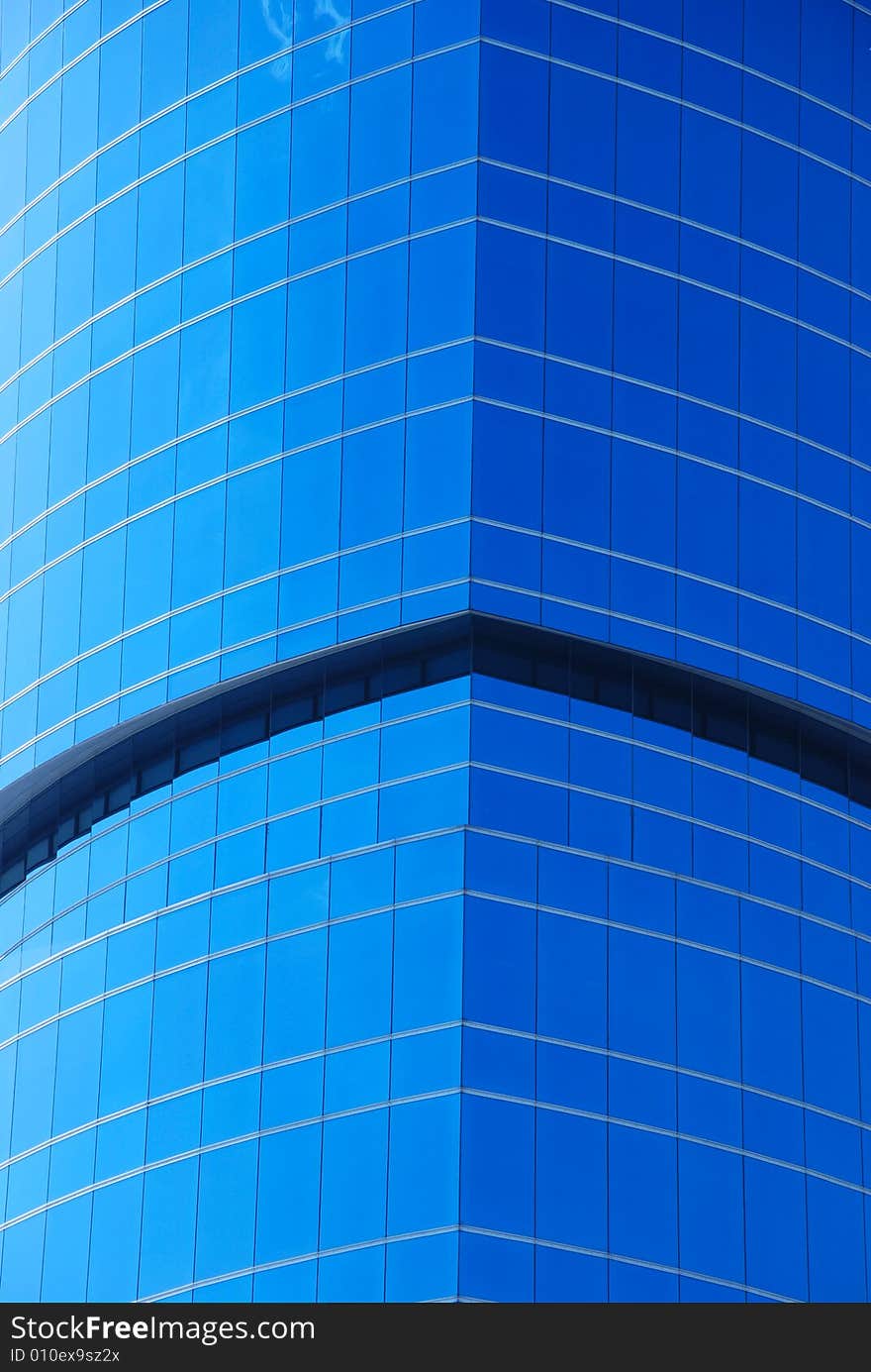 Blue windows in an office building. Blue windows in an office building