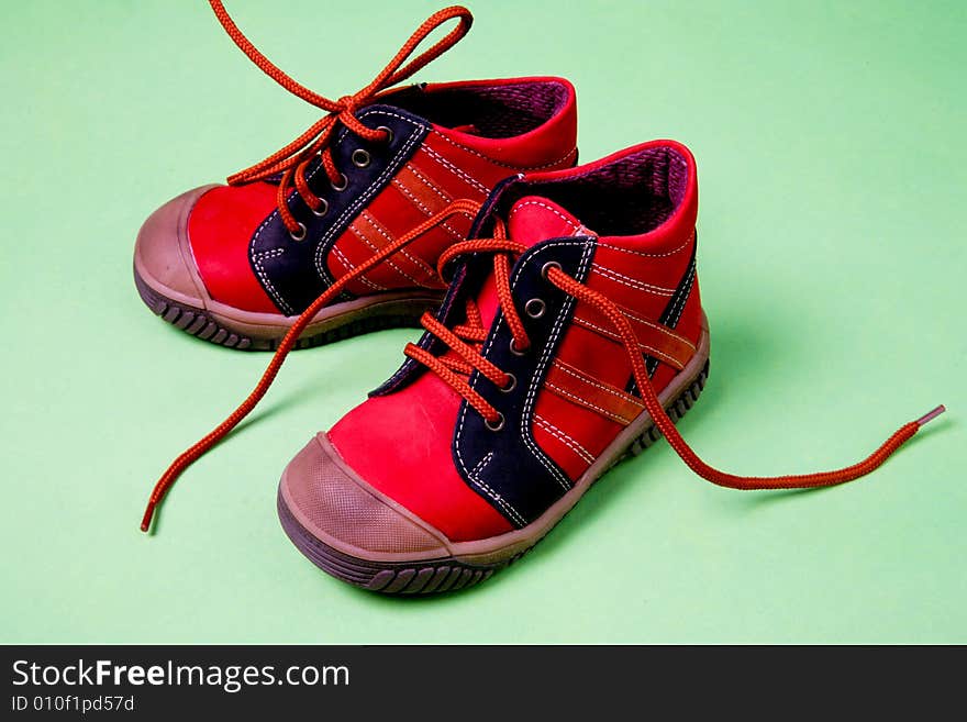 Red childrens shoes