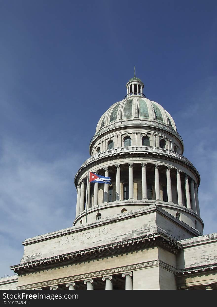 Havana's Capitol dome against a blue sky