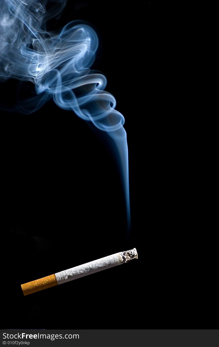 Cigarette on a black background