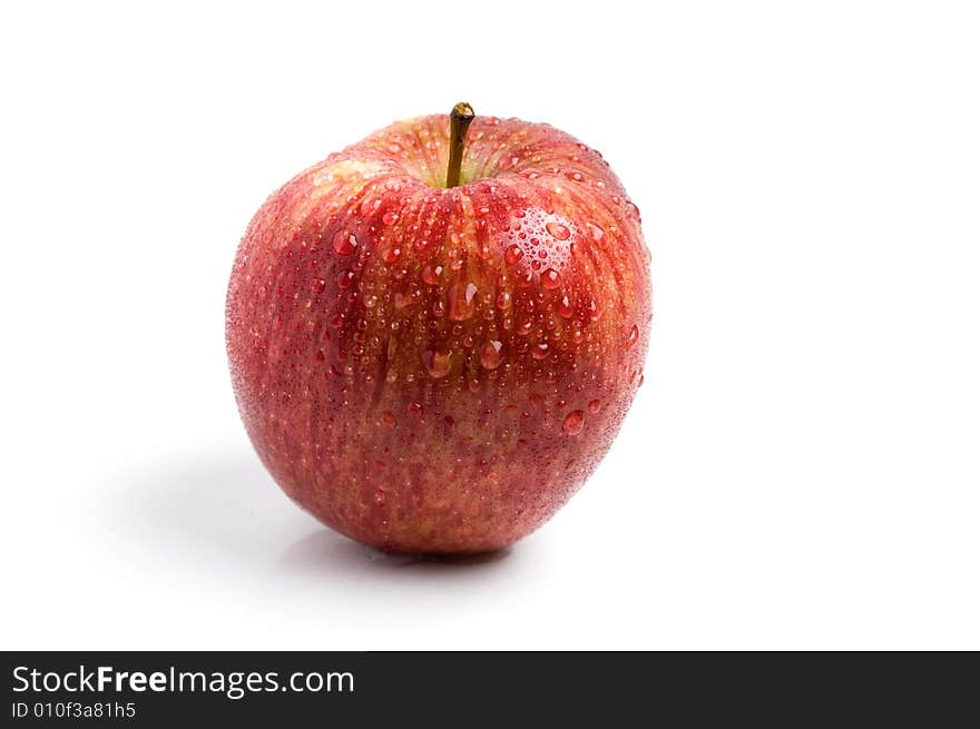 Red apple. Photo on a white background.