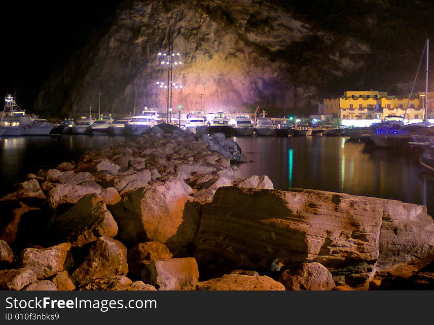 Night Lights Summer Boat Rock