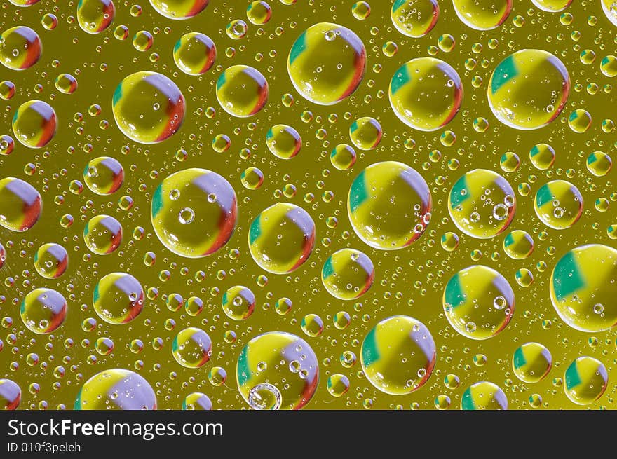 Water drops on glass.Photo on a white background.