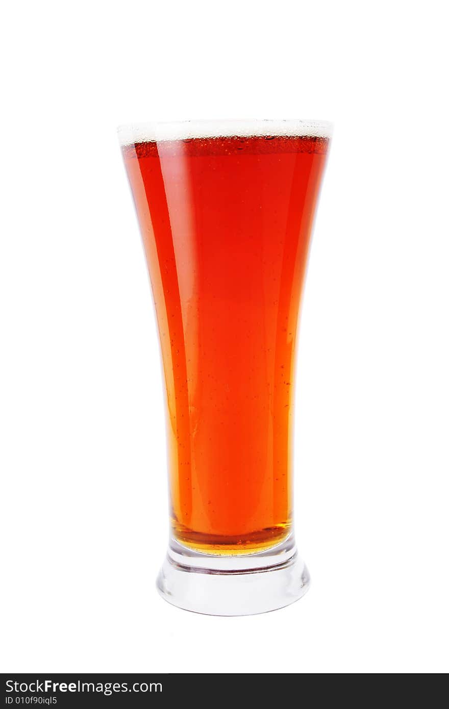 Glass of bitter beer isolated on white. Glass of bitter beer isolated on white