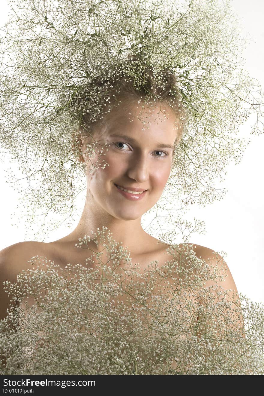 Young girl with wreath